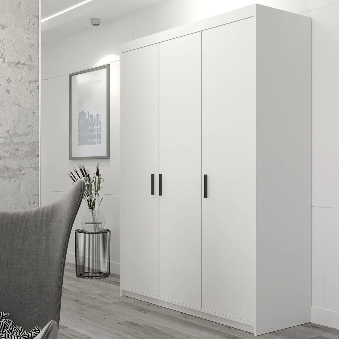 Ormar Elena 3 vrata 133x53x190,5 cm bela
