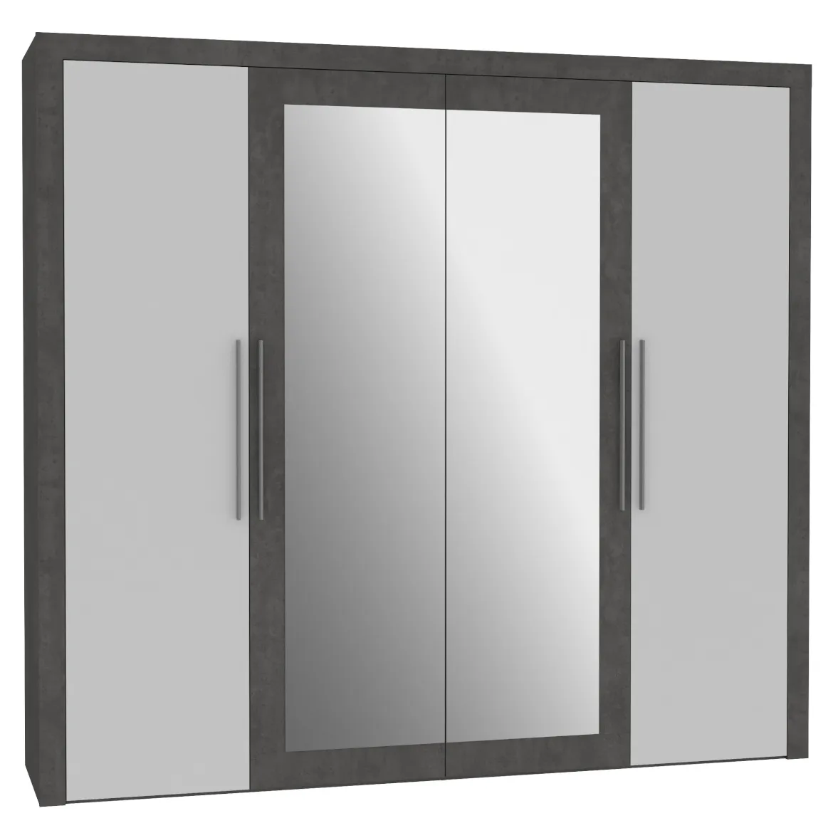 Ormar Julietta 4 vrata/2x ogledalo 230x54,2x210,5 cm beton