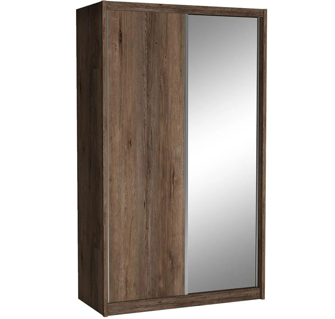 Ormar Karol 2 vrata 143x67x240 tamni hrast/ogledalo