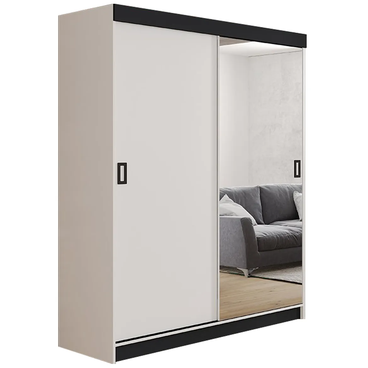 Ormar RETRO 2 vrata 138x59x205 beli/ogledalo
