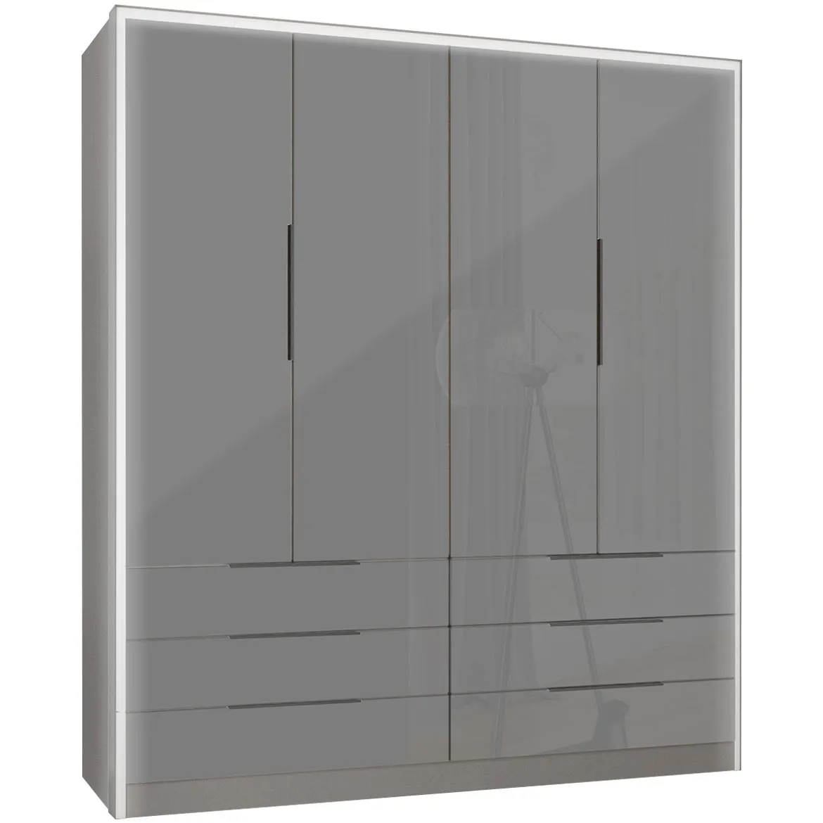 Ormar Rize 207x62x234 siva/siva sjaj