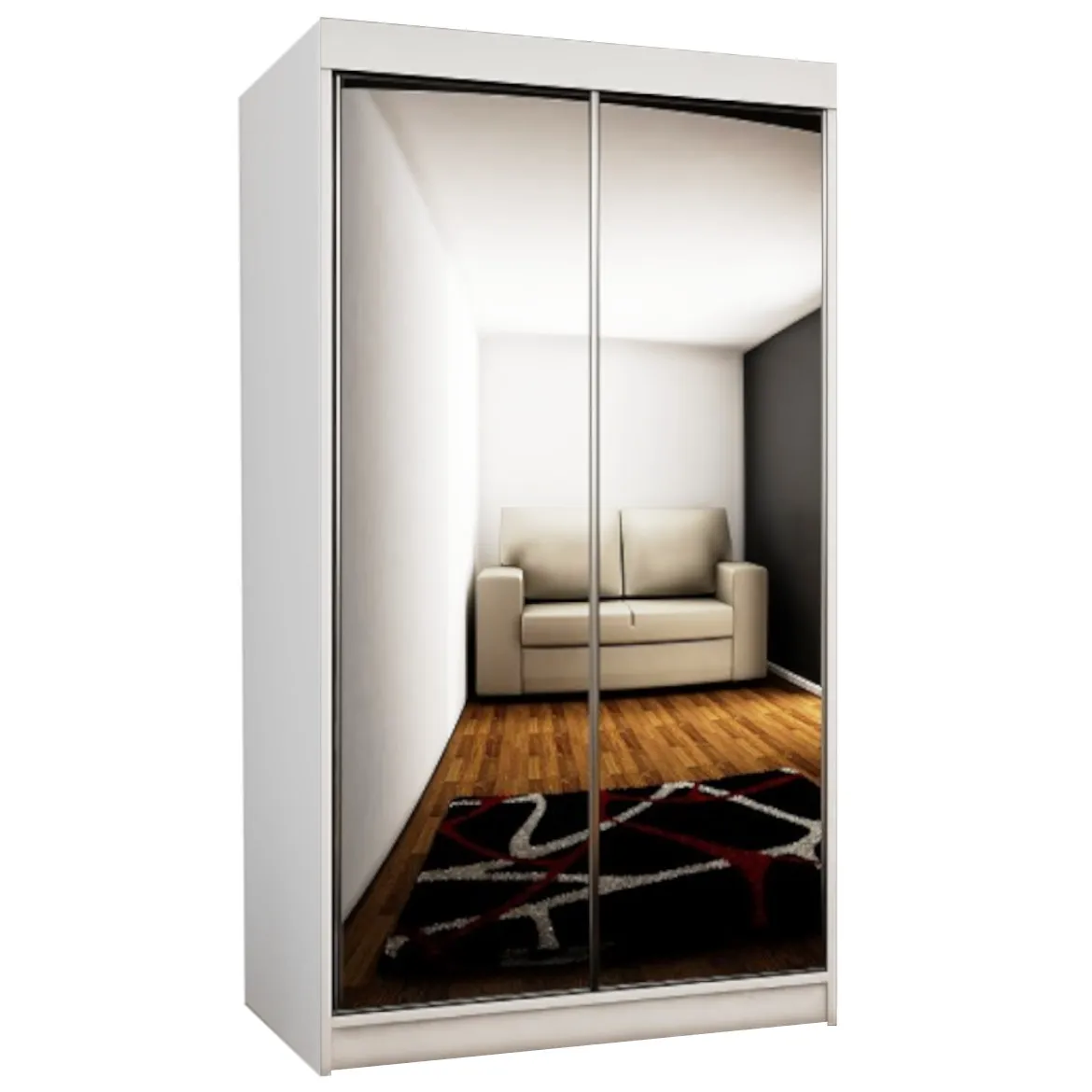 Ormar TOP 2 vrata 100x62x200 beli/ogledalo