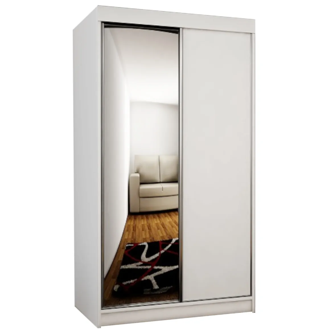 Ormar TOP 2 vrata 100x62x200 beli/ogledalo