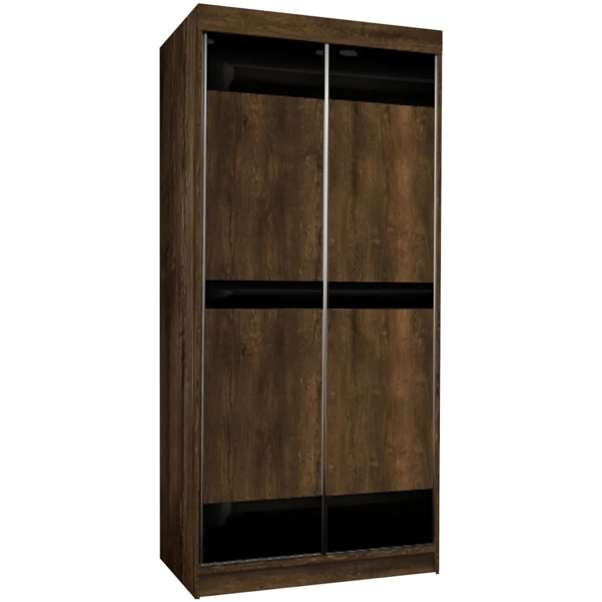 Ormar TOP 2 vrata 100x62x200 tamni hrast/crna