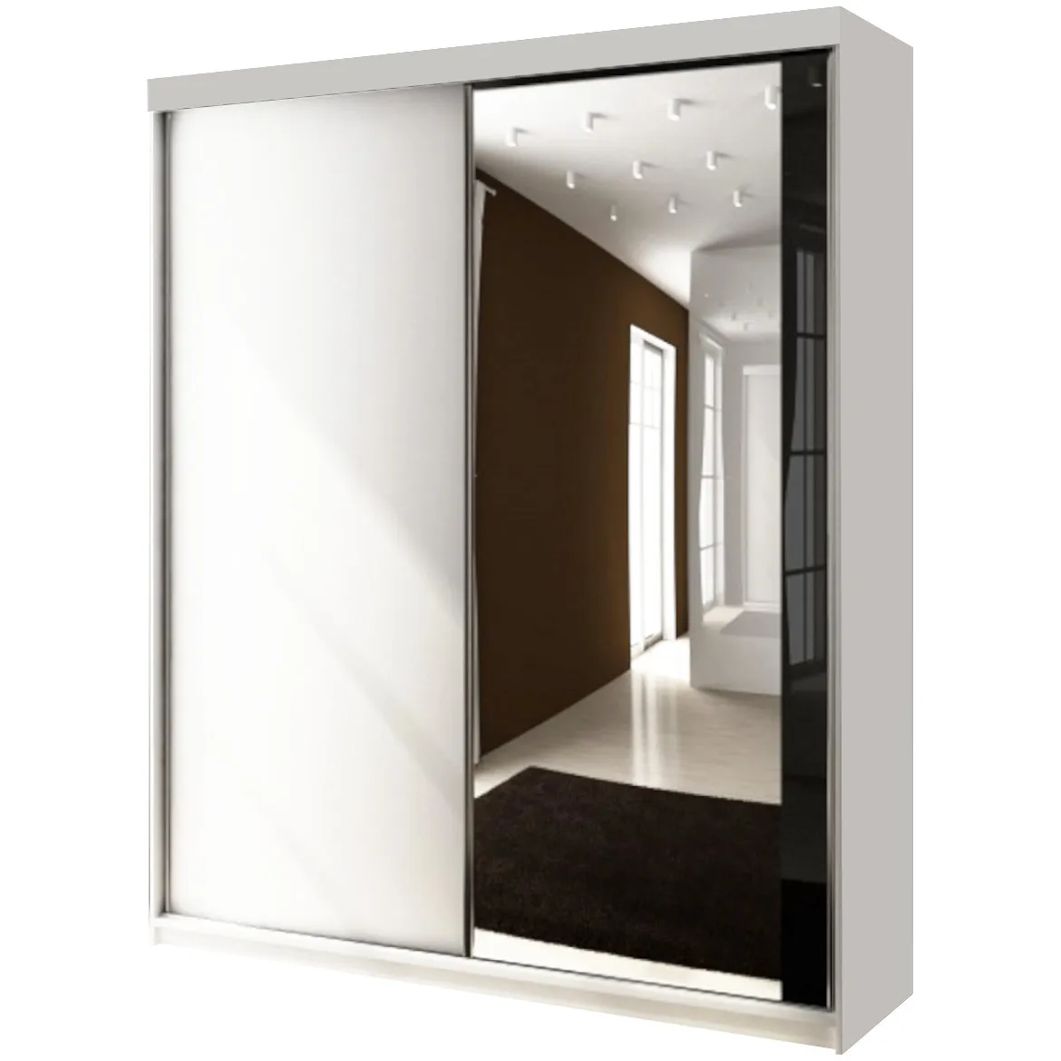 Ormar TOP 2 vrata 150x62x200 beli/ogledalo