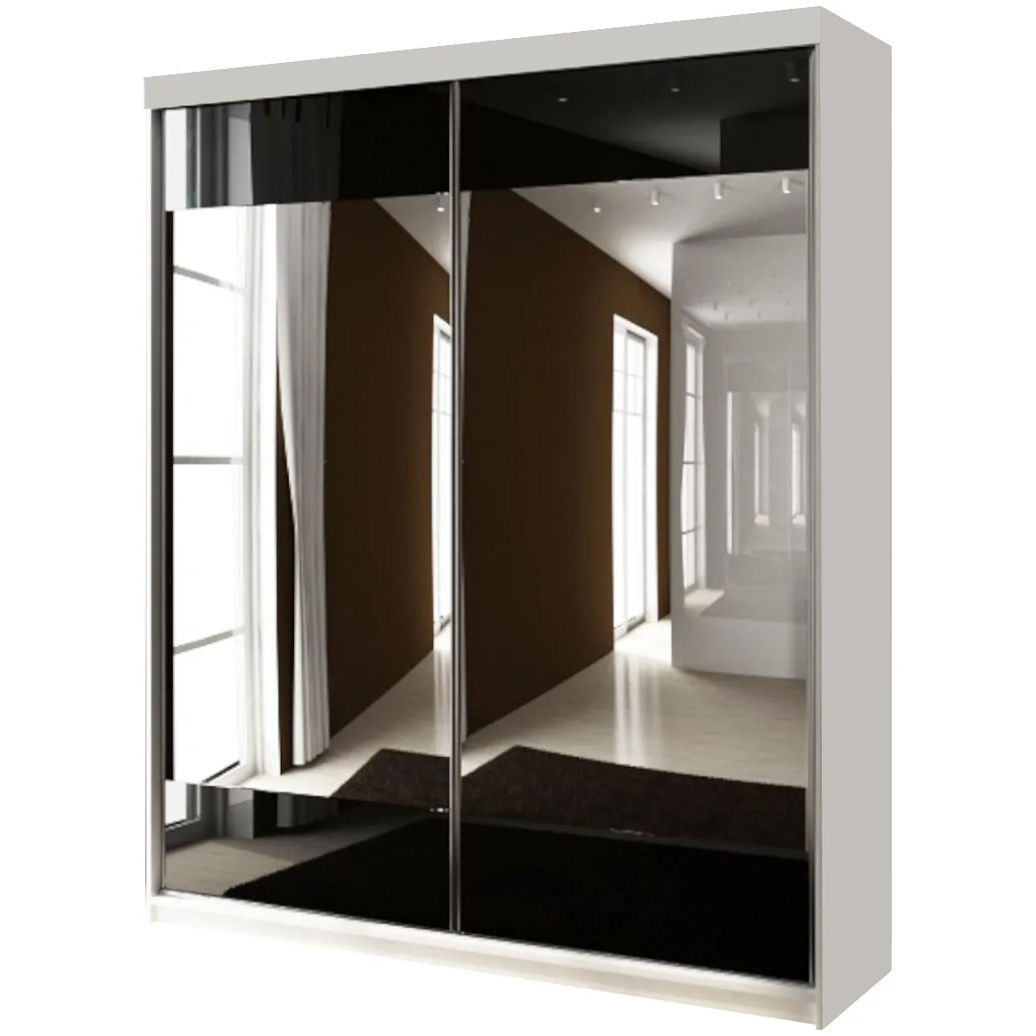 Ormar TOP 2 vrata 150x62x200 beli/ogledalo