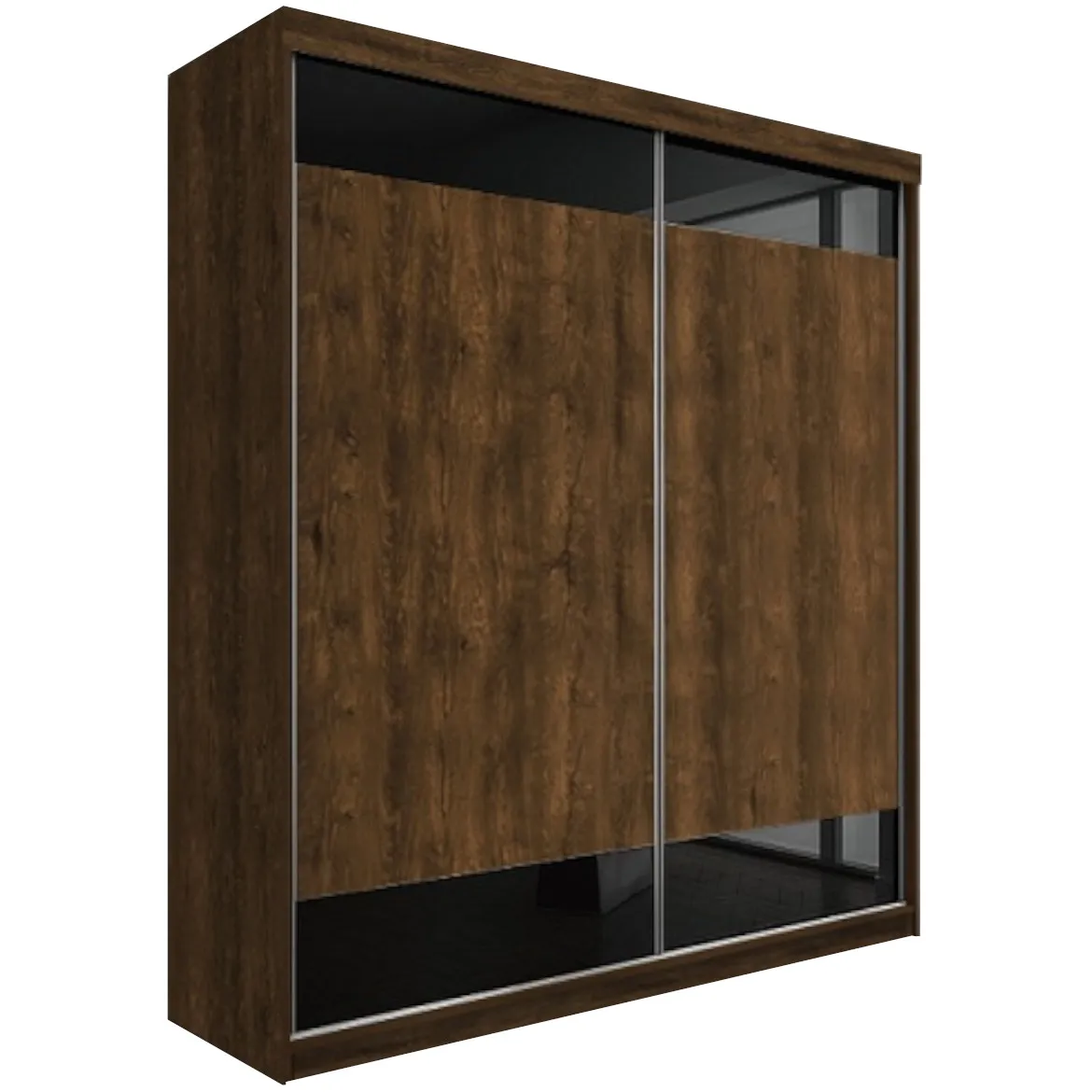 Ormar TOP 2 vrata 200x62x200 tamni hrast/crna