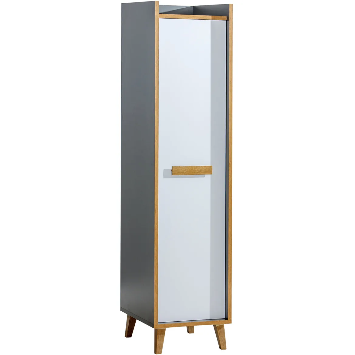 Ormar Werso 1 vrata 55x55x195,2 natur/siva/bela