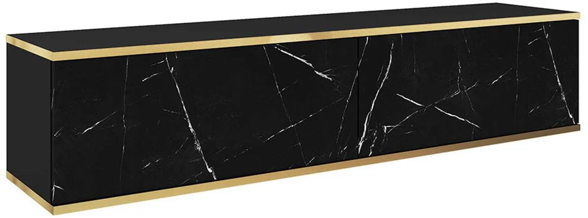 Oro 135 TV komoda 2 vrata 135x32x30 cm cefekt crnog mermera