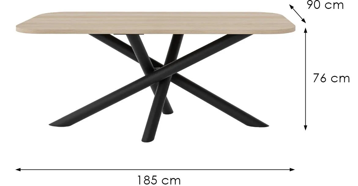 Oslo sto 185x90x77cm Artisan hrast
