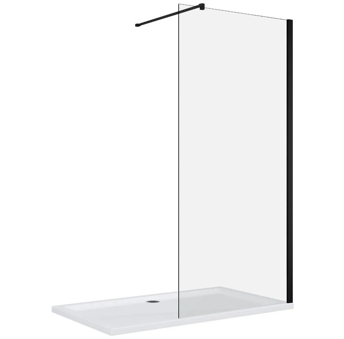 Paravan WALK-IN Fiord 120x195 crni profil