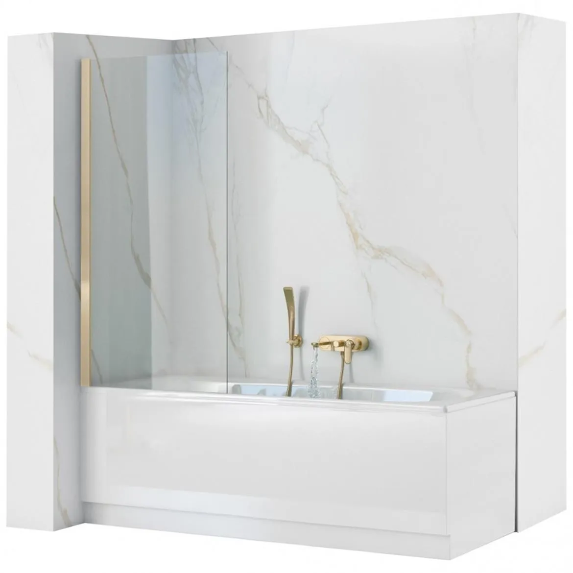 Paravan za kadu Elegant 80x140 gold