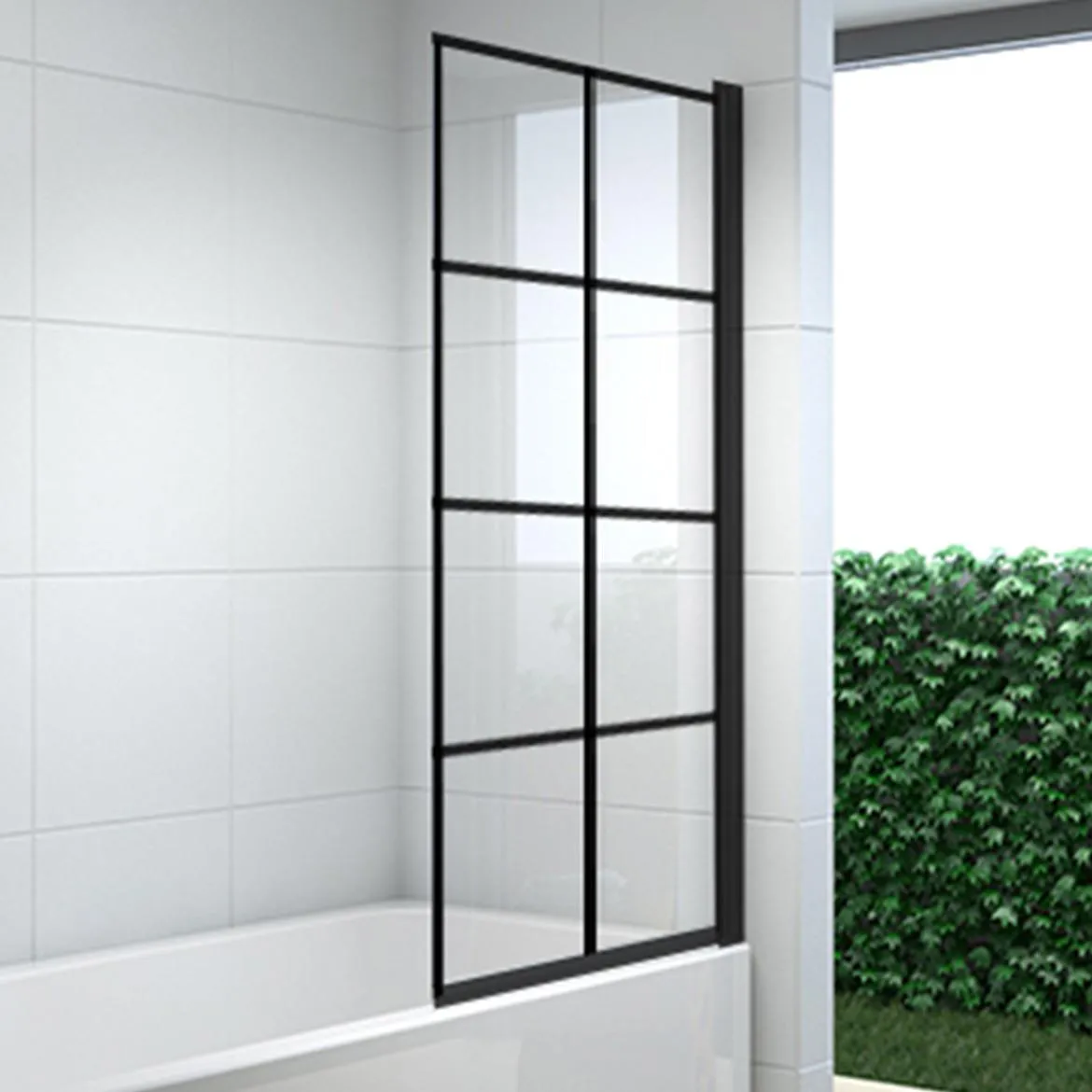 Paravan za kadu Loop 80x140 crni