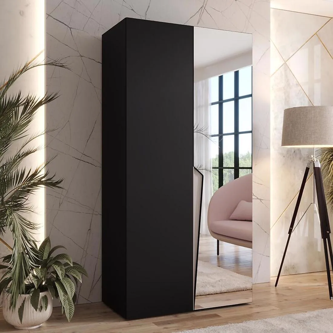 Piano ormar 100x50x202 cm crna/kašmir