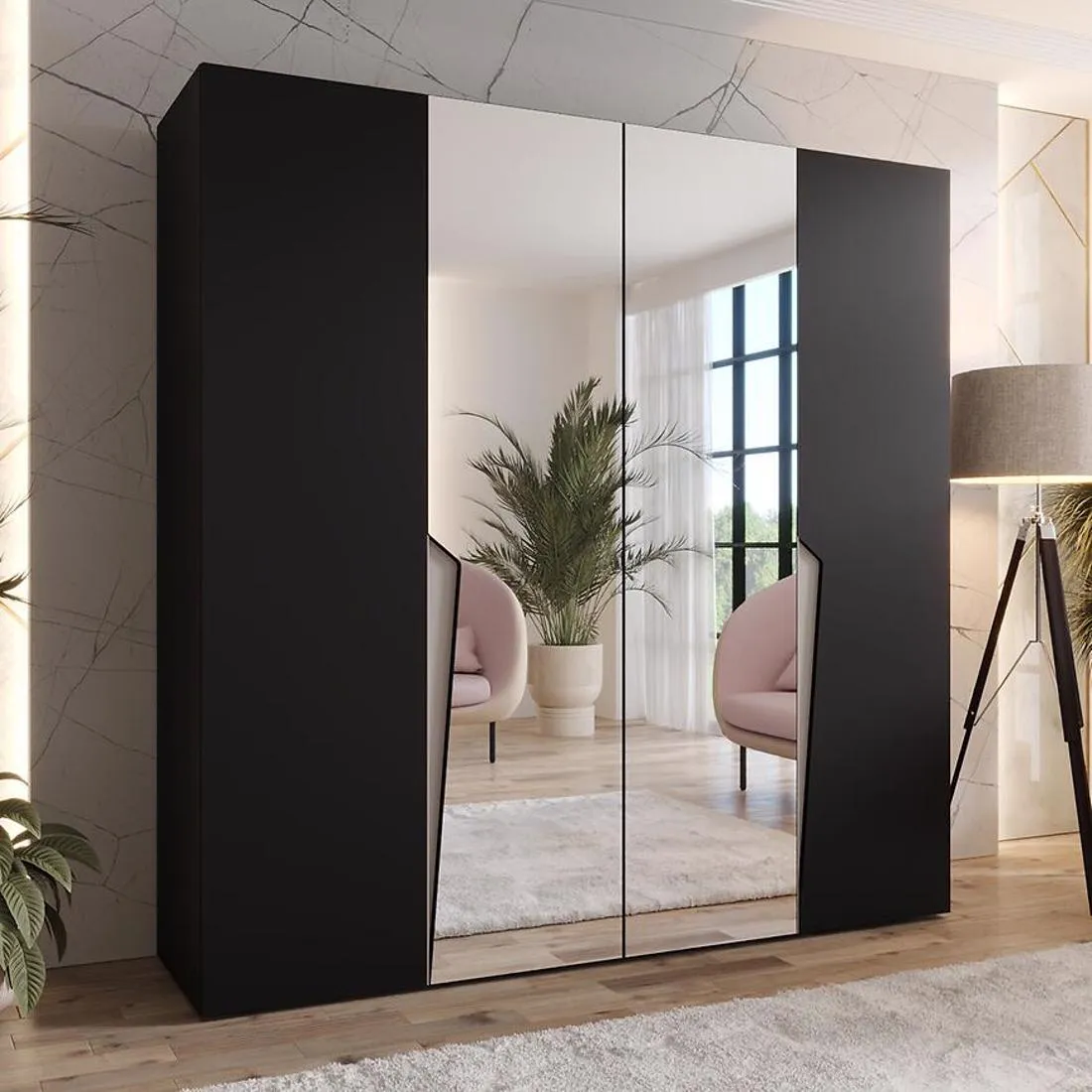 Piano ormar 200x50x202 cm crna/kašmir