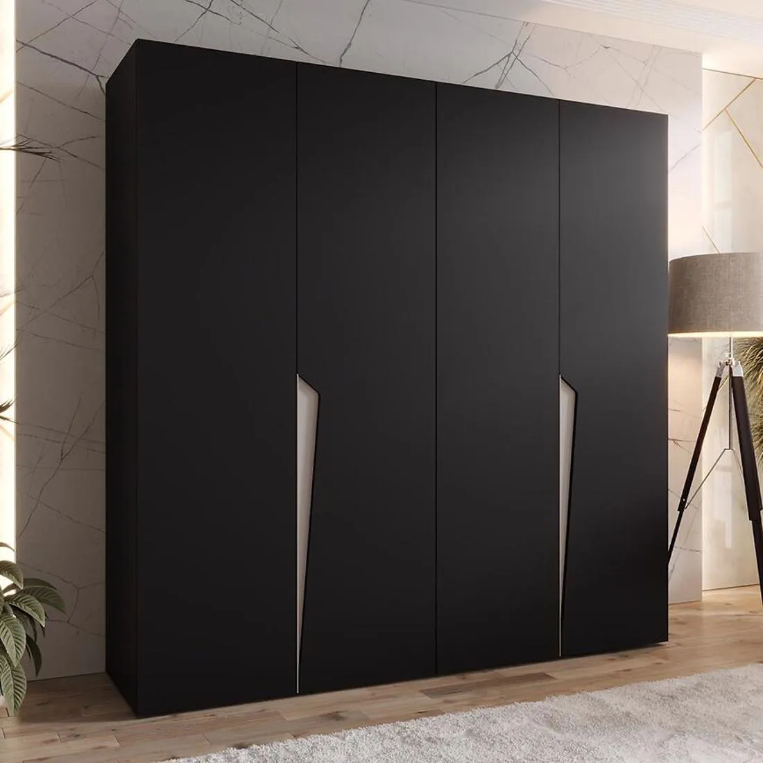 Piano ormar 200x50x202 cm crna/kašmir