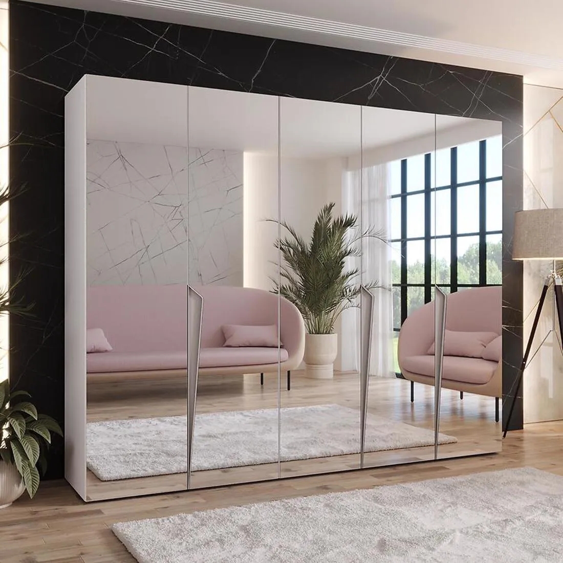 Piano ormar 250x50x202 cm bela/kašmir