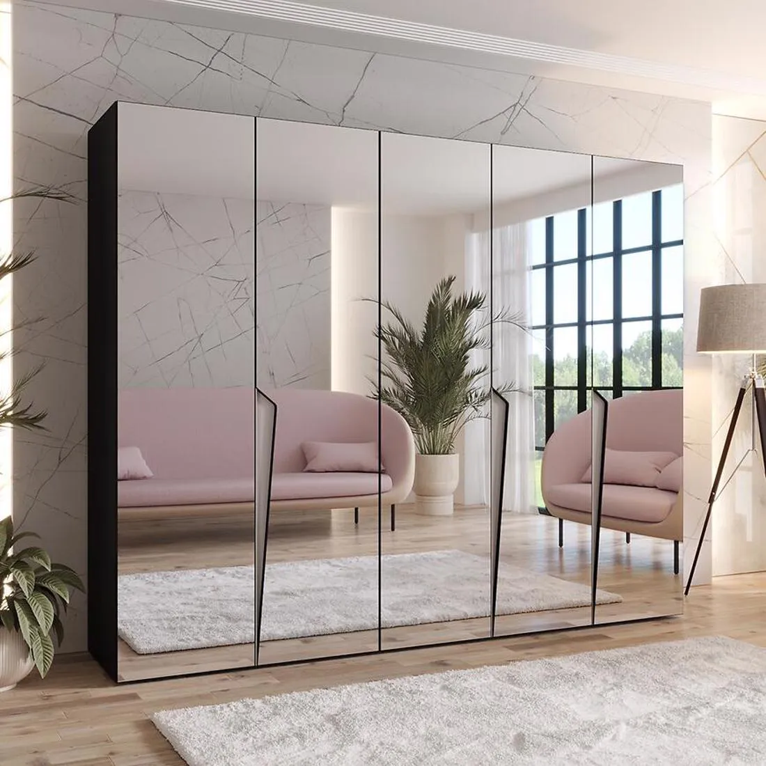 Piano ormar 250x50x202 cm crna/kašmir