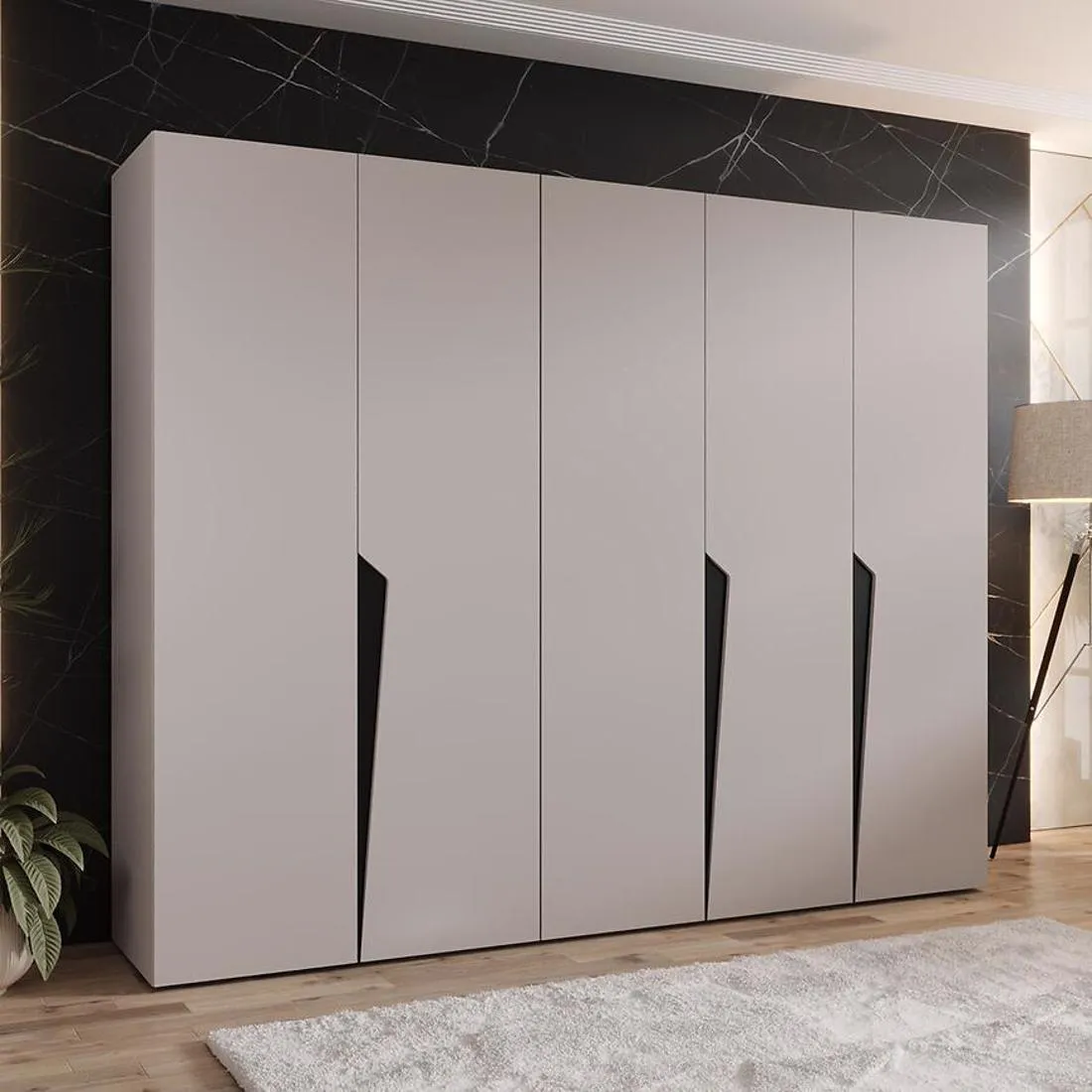 Piano ormar 250x50x202 cm kašmir/crna