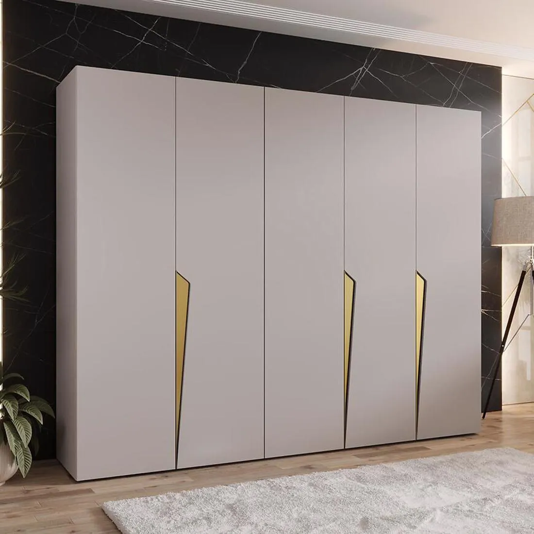 Piano ormar 250x50x202 cm kašmir/zlatna