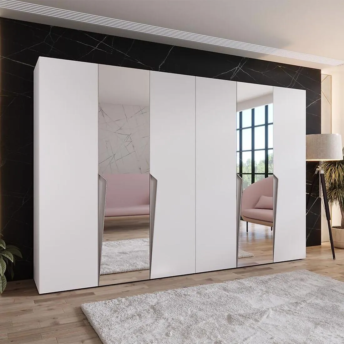 Piano ormar 300x50x202 cm bela/kašmir