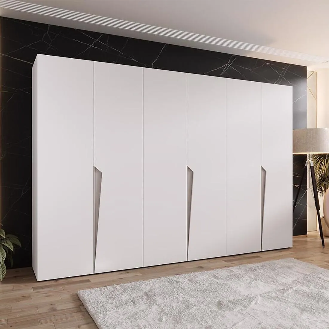 Piano ormar 300x50x202 cm bela/kašmir