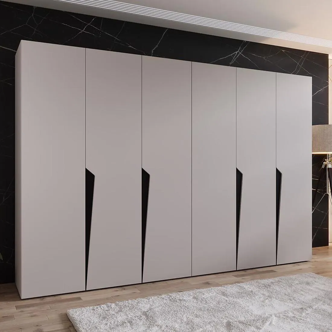 Piano ormar 300x50x202 cm kašmir/crna