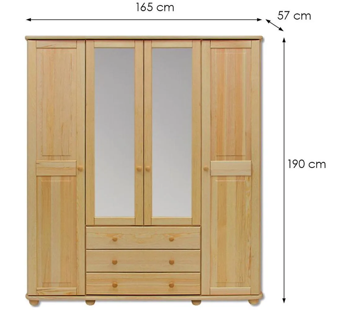 Pine garderober 165x60x190 cm SF130 drvo