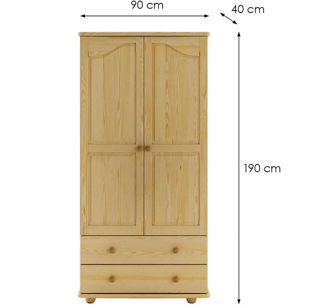 Pine garderober 90x40x190 cm drvo