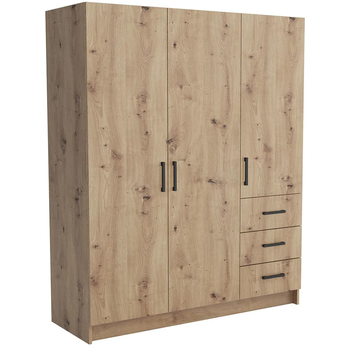 Pino 4 ormar 3 vrata+3 fioke 144x50x177 cm natur (artisan hrast)