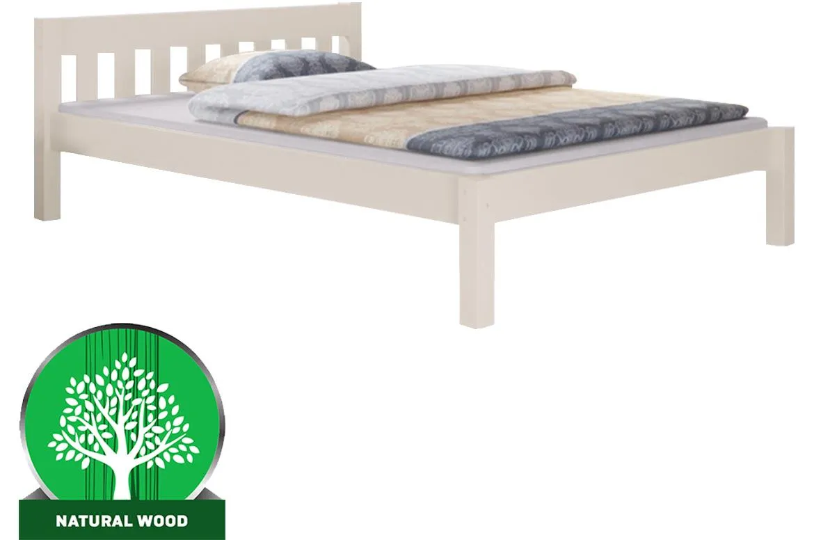Pino krevet  bez podnice 189x214x70 cm izbeljeno beli