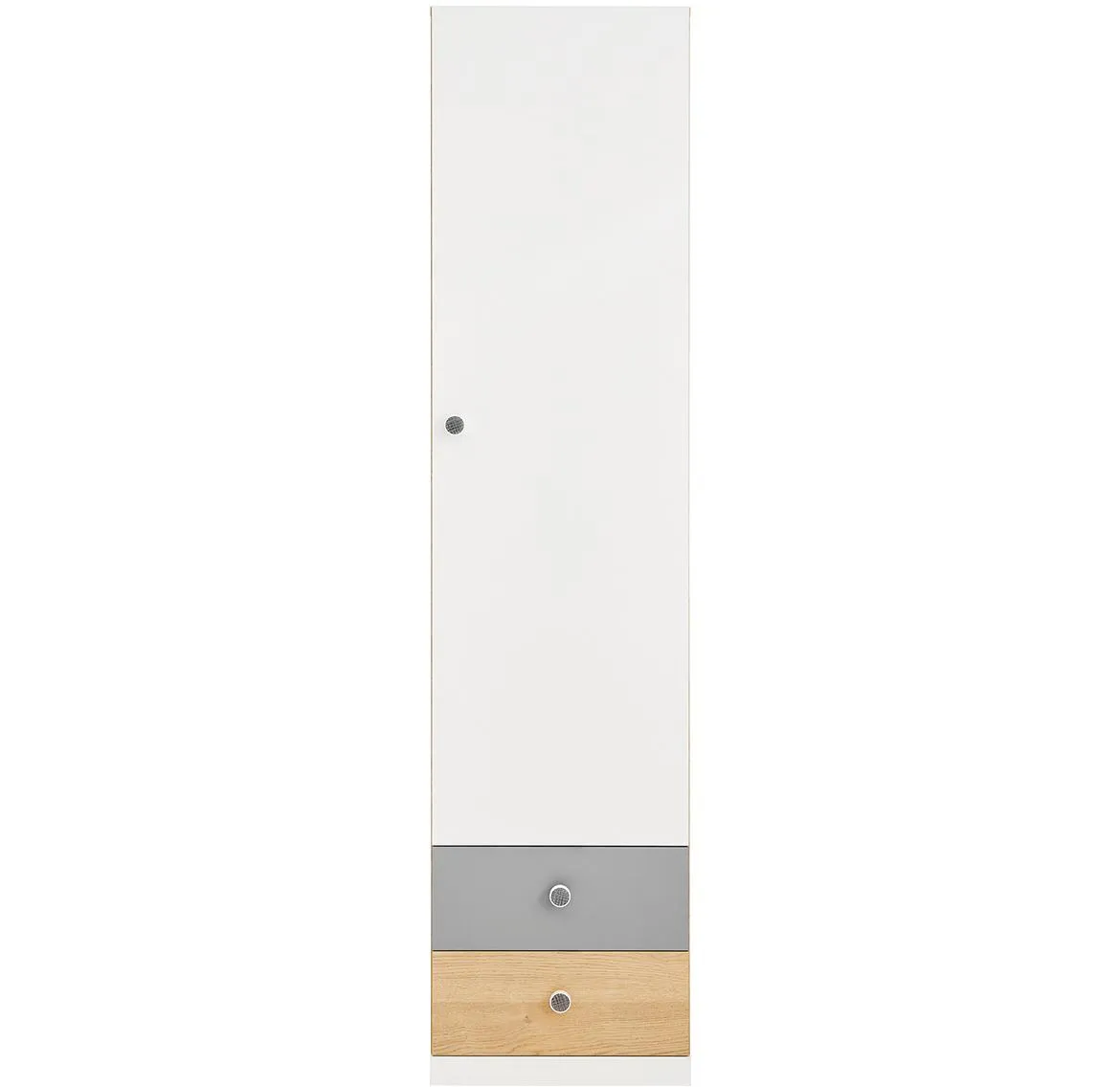 Pixel PX4 ormar 1 vrata+2 fioke 45x40x190 natur/belo/sivi