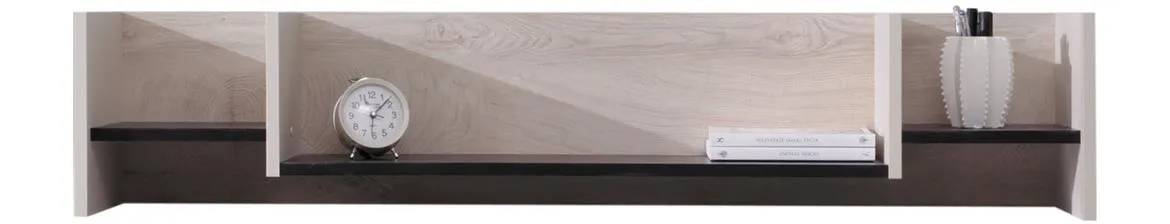 Planet Pl13 zidna polica 3 otvora 125x24x25 crna/sivi hrast