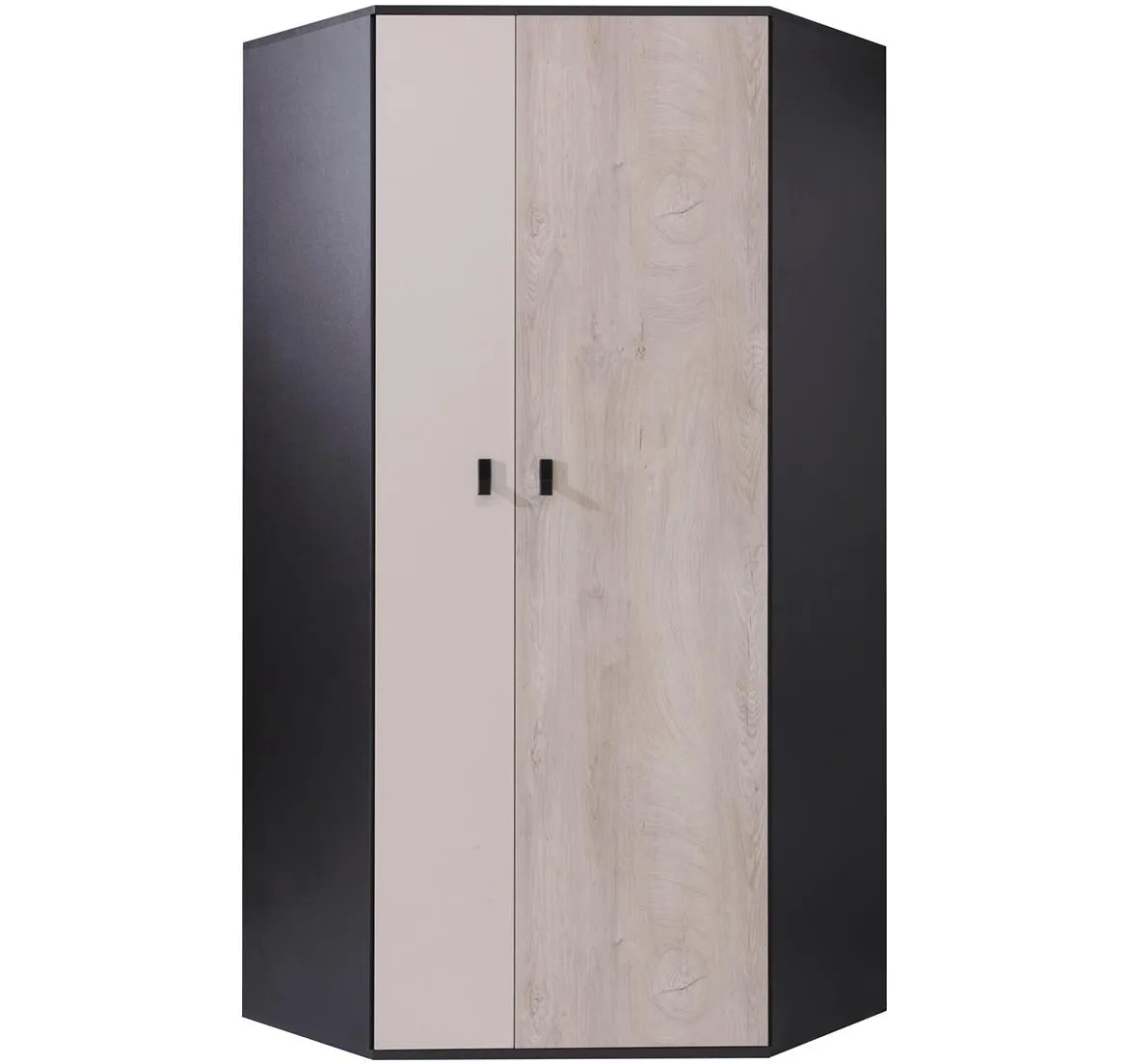 Planet Pl2 ugaoni ormar 2 vrata 90x90x190 crni/sivi hrast