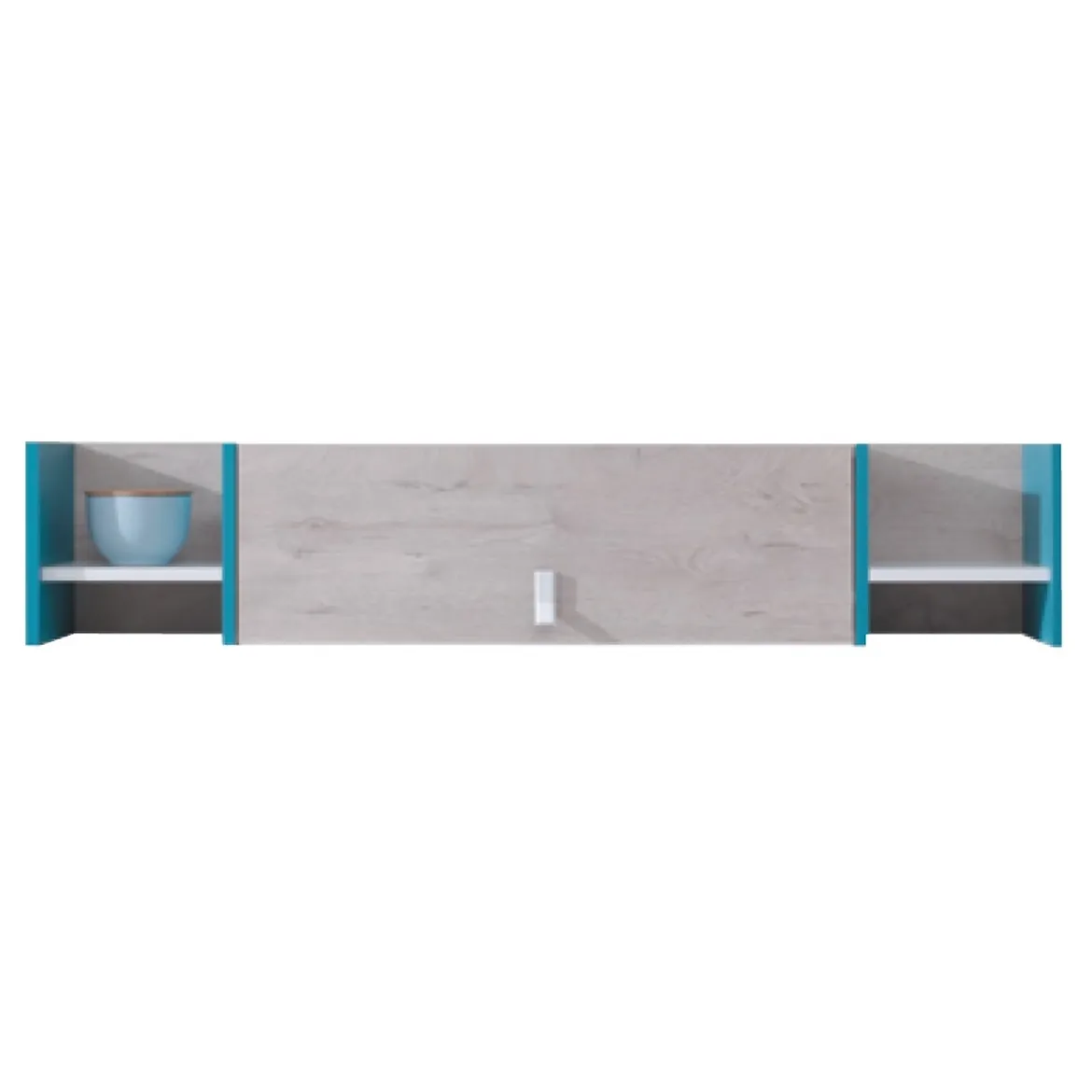 Planet zidna polica PL12  125x24x25 bela/hrast/plava