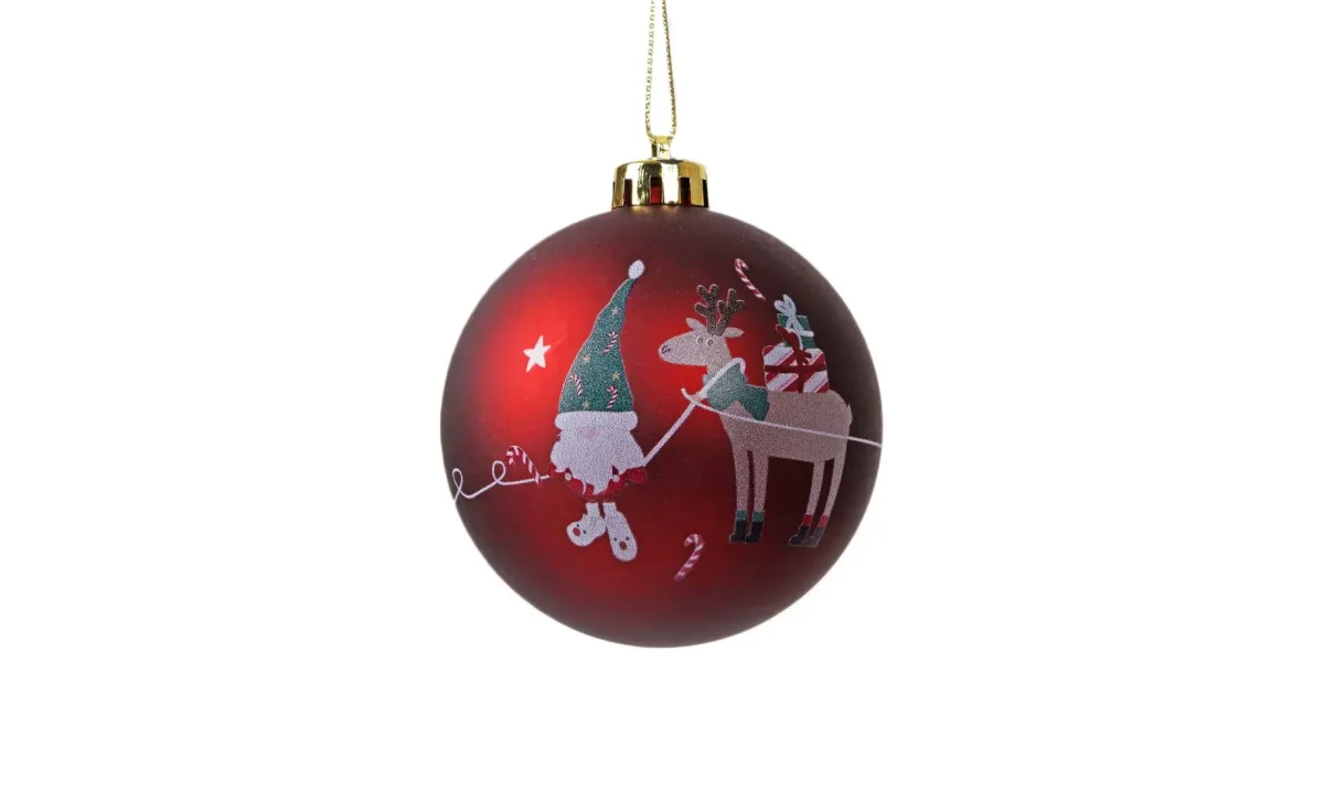 Plastična kugla reindeer  8cm red