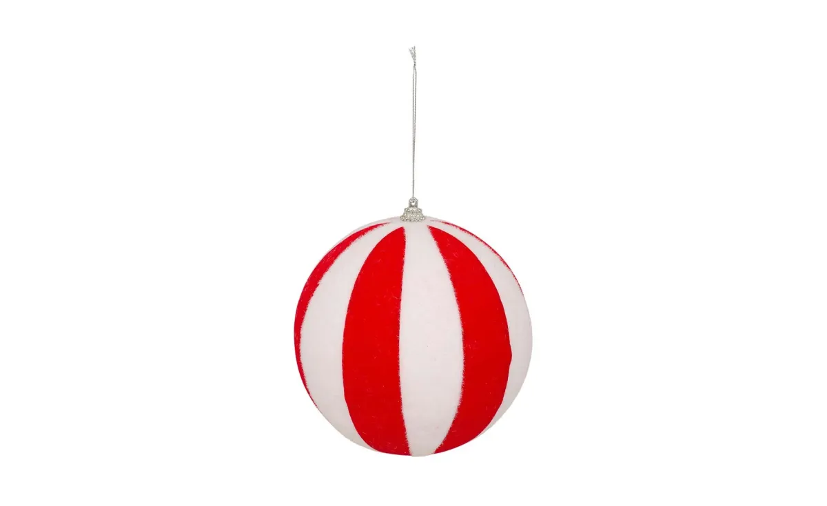 Plastična kugla Striped 15 cm red/white