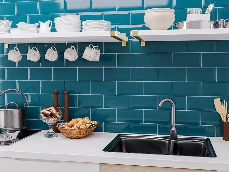 Pločice za kuhinju Metrotiles dark blue inspiracije