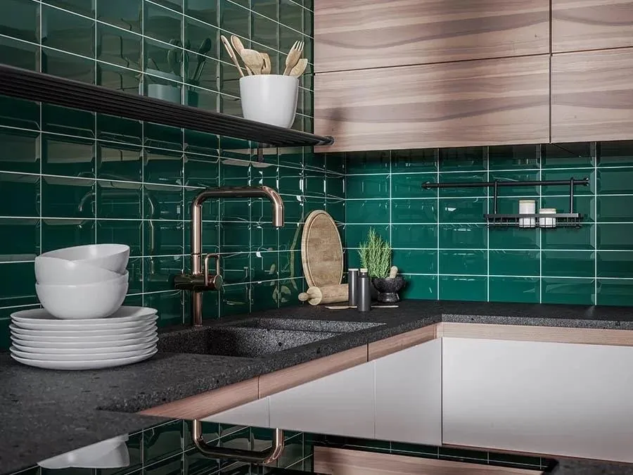 Pločice za kuhinju Metrotiles green inspiracije