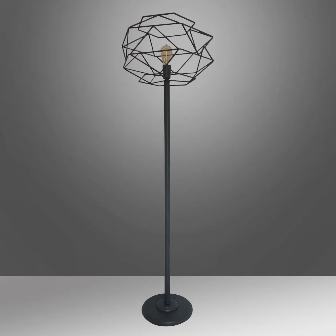 Podna lampa Cage crna