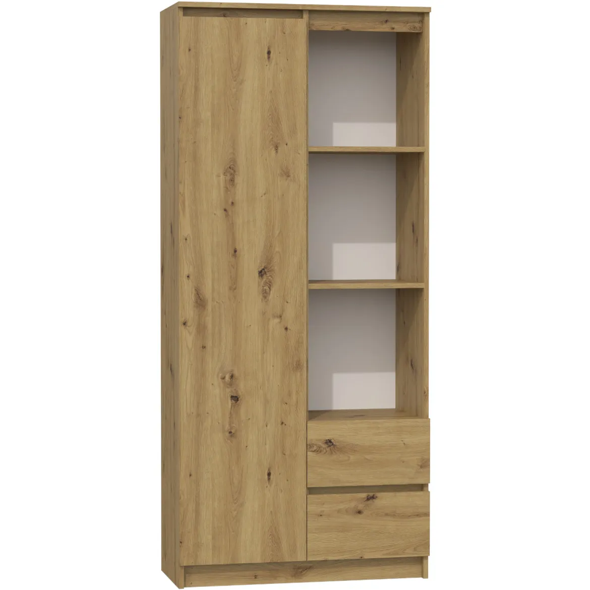 Polica rs-80 Office vrata+2 fioke+3 otvora 80x35x180 hrast