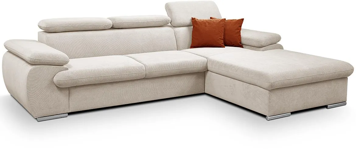 Polo ugaona garnitura s funkcijom spavanja 284x196x96 desna Pretty 03 bež