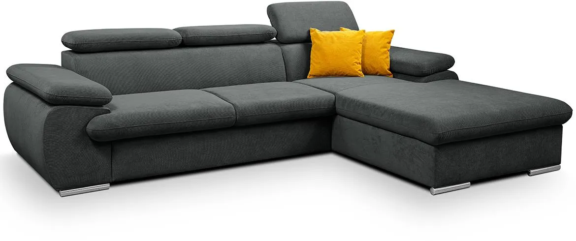 Polo ugaona garnitura s funkcijom spavanja 284x196x96 desna Pretty 21 siva