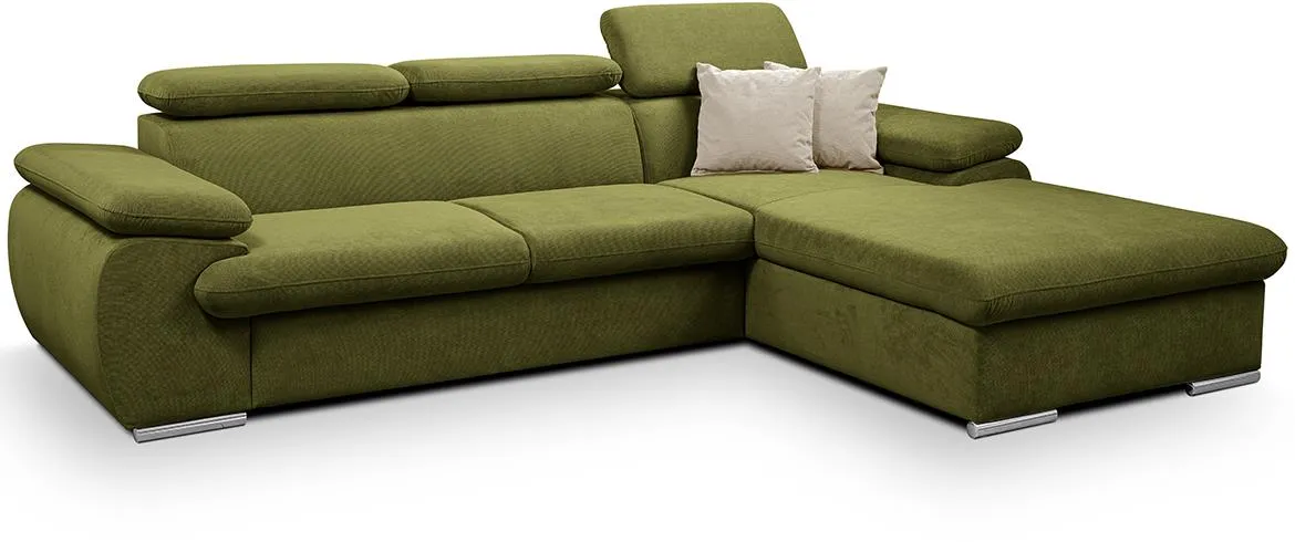Polo ugaona garnitura s funkcijom spavanja 284x196x96 desna Pretty 12 zelena