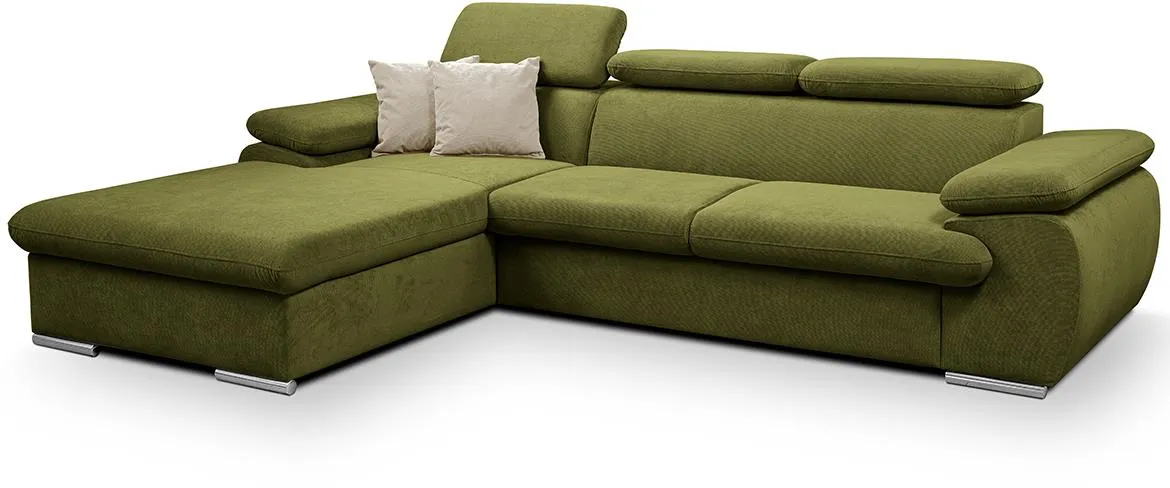 Polo ugaona garnitura s funkcijom spavanja 284x196x96 leva Pretty 12 zelena