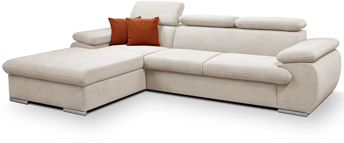Polo ugaona garnitura s funkcijom spavanja 284x196x96 leva Pretty 03 bež