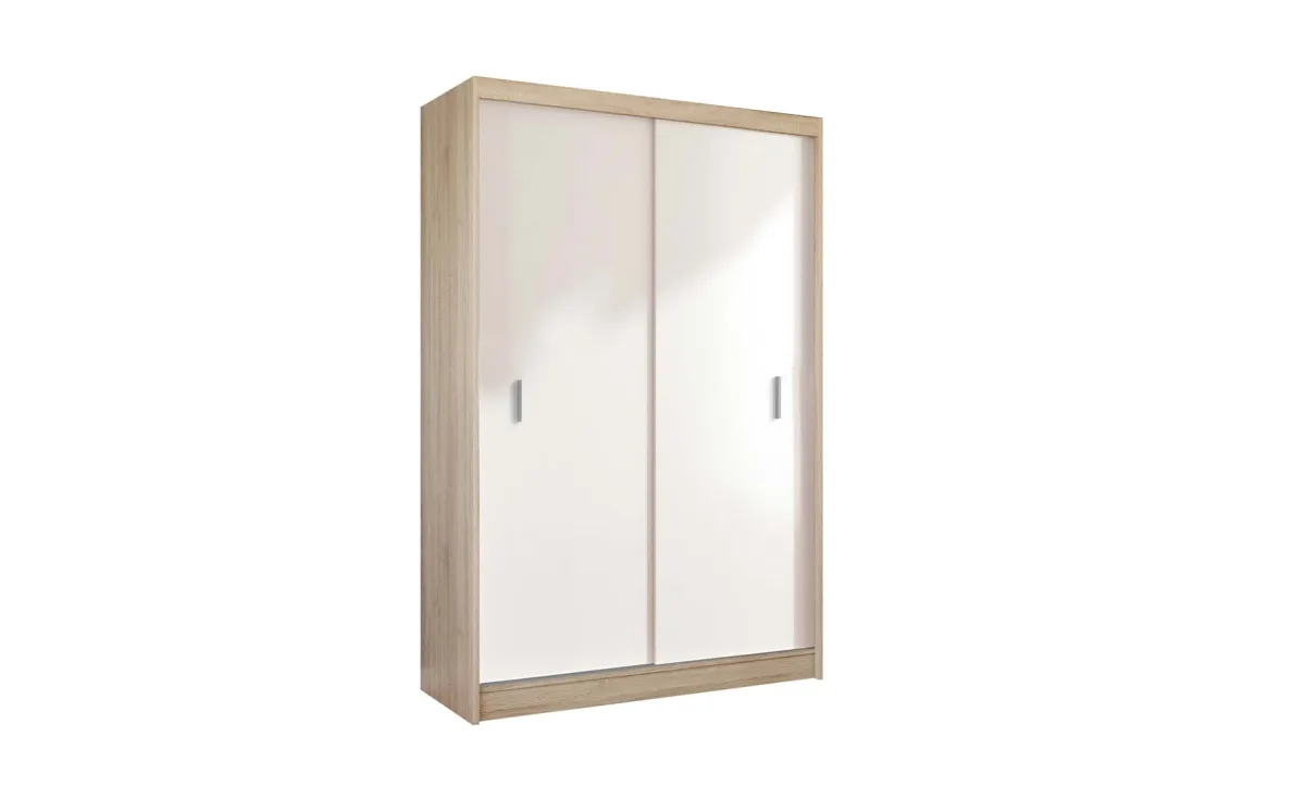 Pop klizni ormar 150x58,5x215 cm bela/sonoma