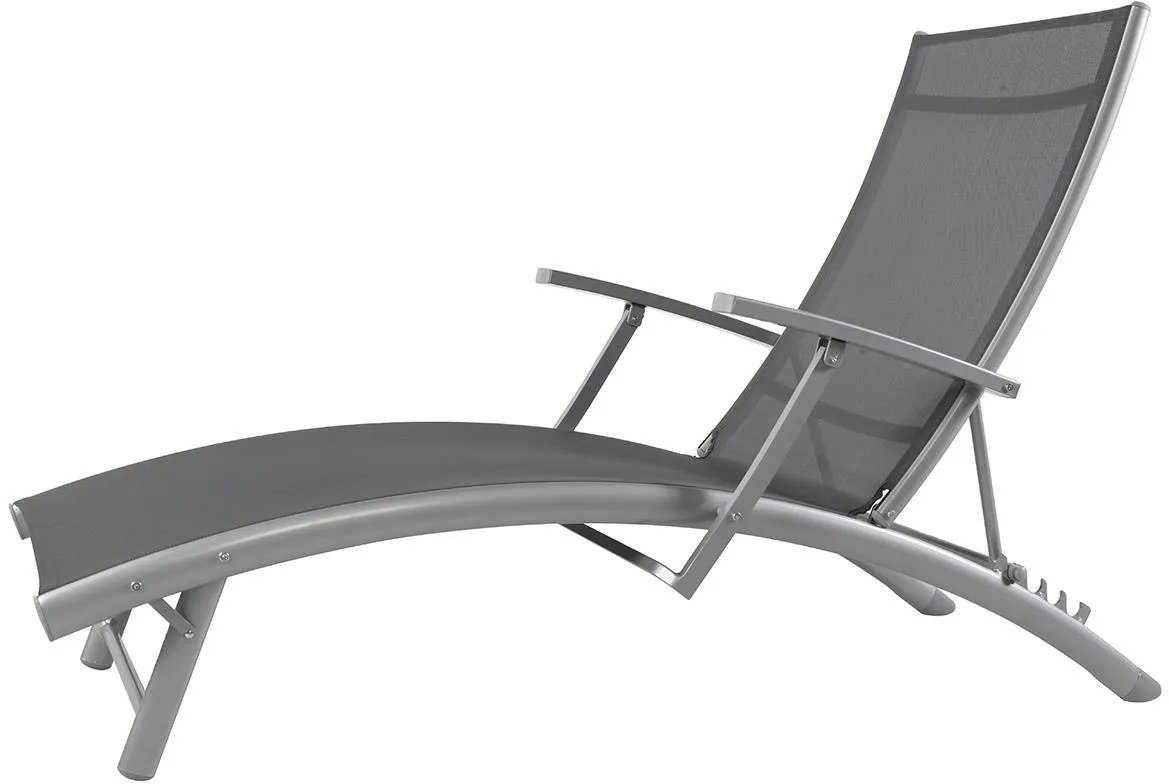 Porto aluminijumska ležaljka 173x65x79 cm siva