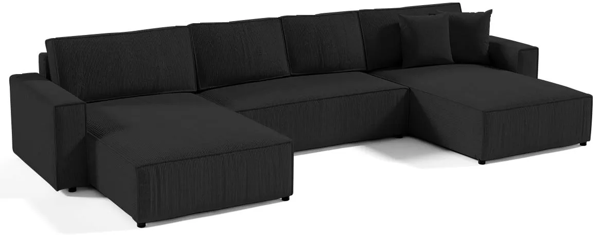 Posso U ugaona garnitura s ležajme 390x185x70 reverzibilna Poso 34 tamno siva