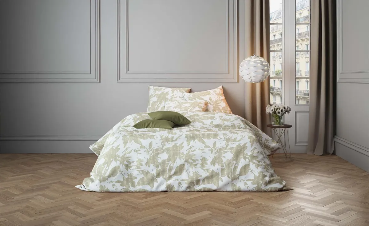 Posteljina Hedera Greige 200x200cm